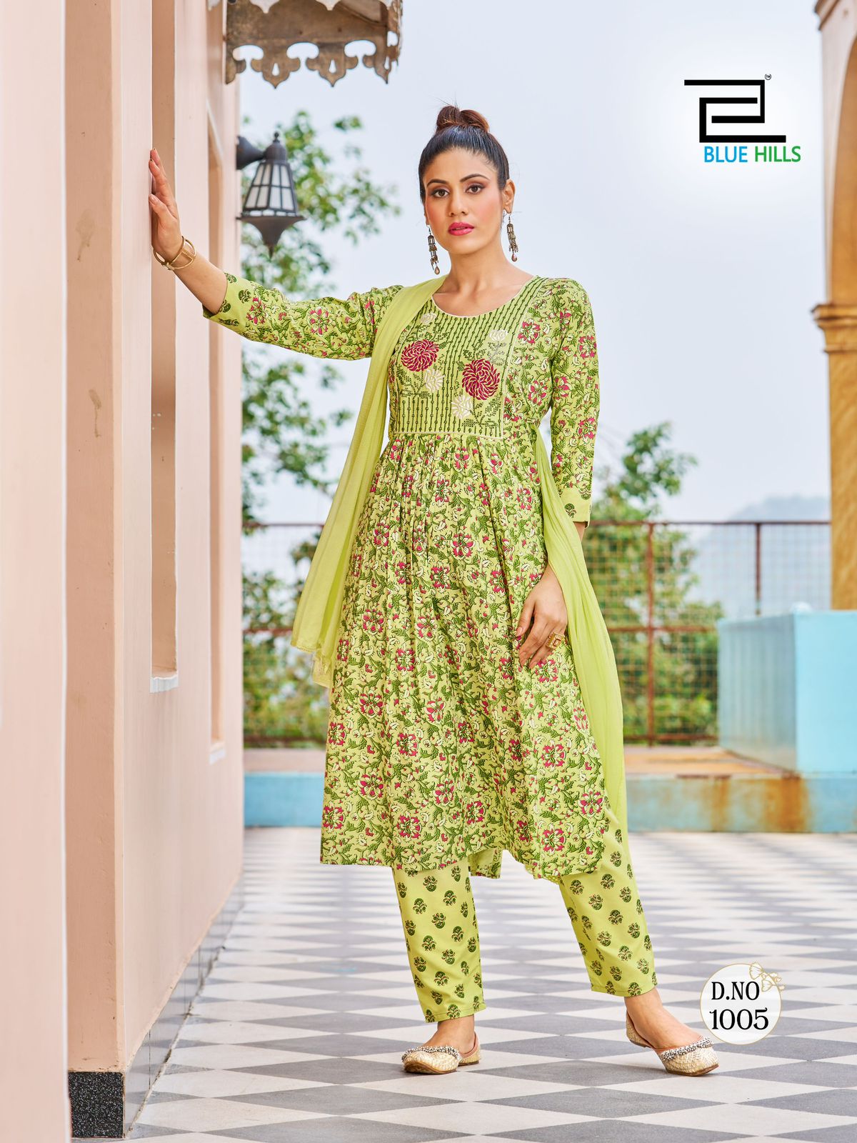 Kiara By Blue Hills Embroidery Printed Rayon Kurti With Bottom Dupatta Wholesale Market In Surat